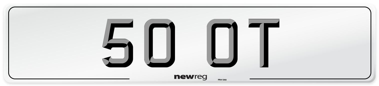 50 OT Number Plate from New Reg